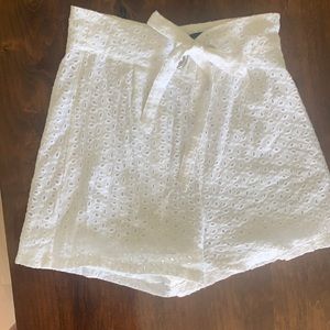 High waisted white shorts